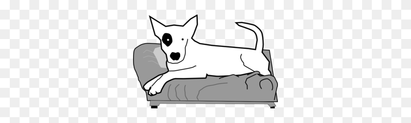 296x192 Bullterrier On Couch Clip Art - Couch Clipart Black And White