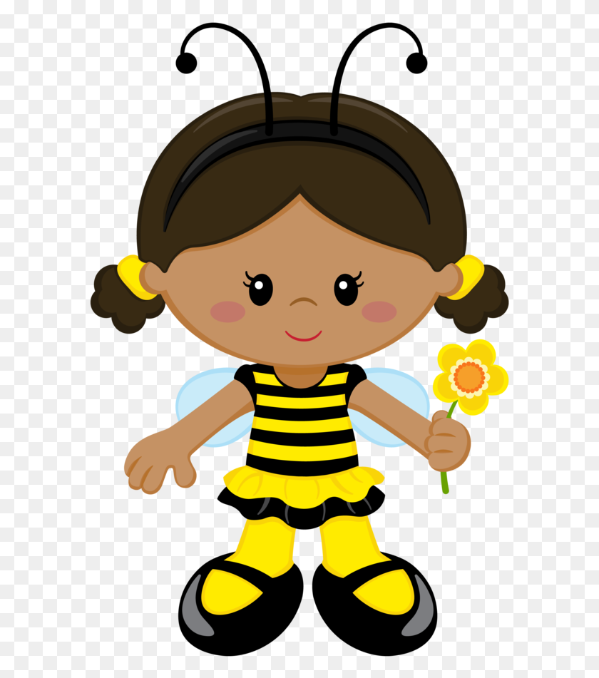 589x891 Bumble Bee Girl Clip Art - Girl Walking Clipart
