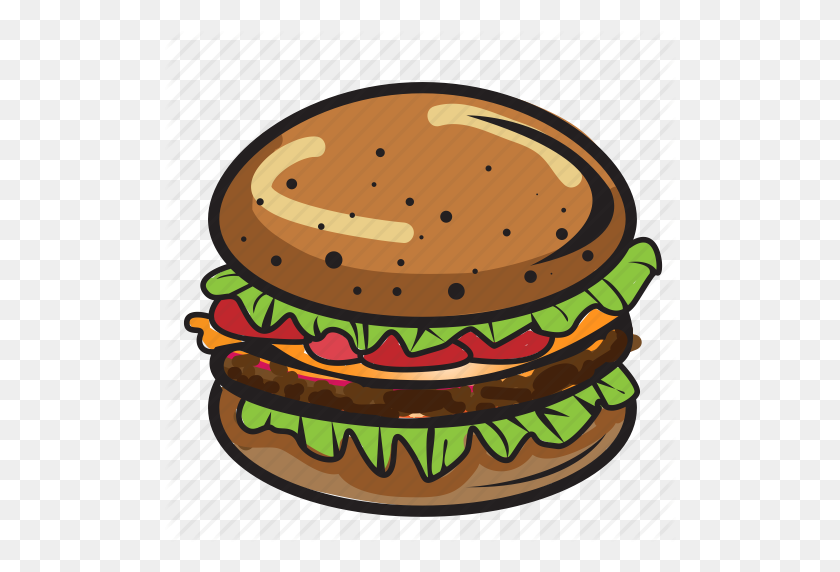 512x512 Булочка, Бургер, Жареный, Гамбургер, Мясо, Сэндвич, Значок Семени - Burger Bun Clipart