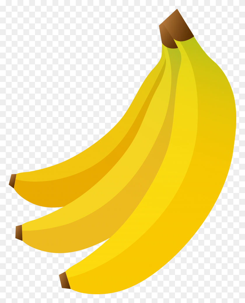 3596x4501 Букет Из Трех Бананов - Большой Семейный Клипарт