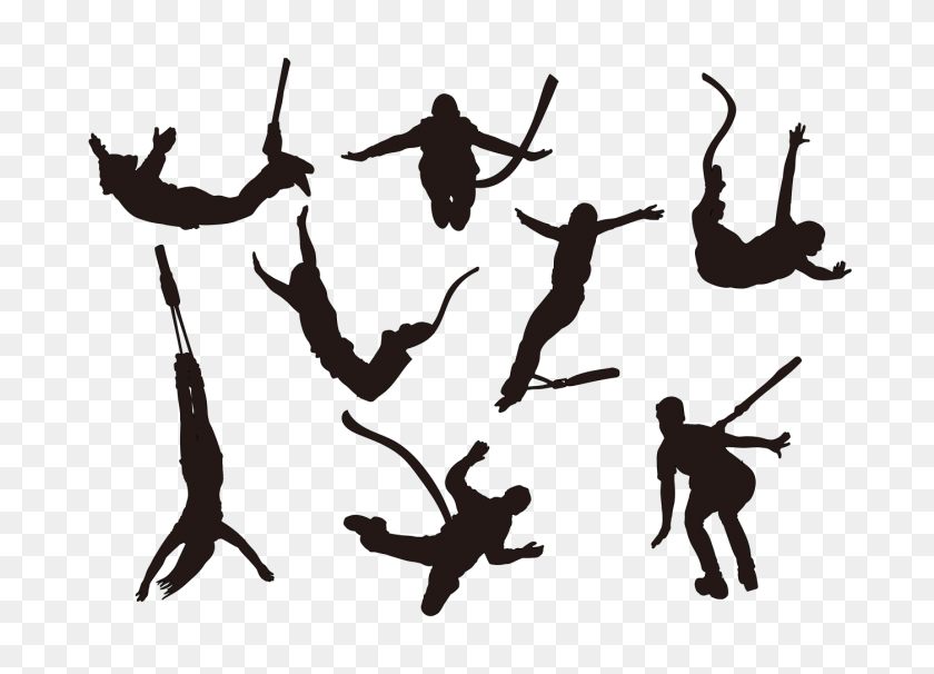 1400x980 Bungee Jumping Silhouette Sport Clipart - Jump Rope Clipart Blanco Y Negro