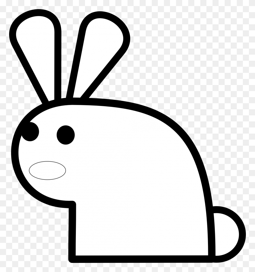 1979x2123 Bunny Black And White Outline Bunny Rabbit Drawing Clipart - Saw Clipart