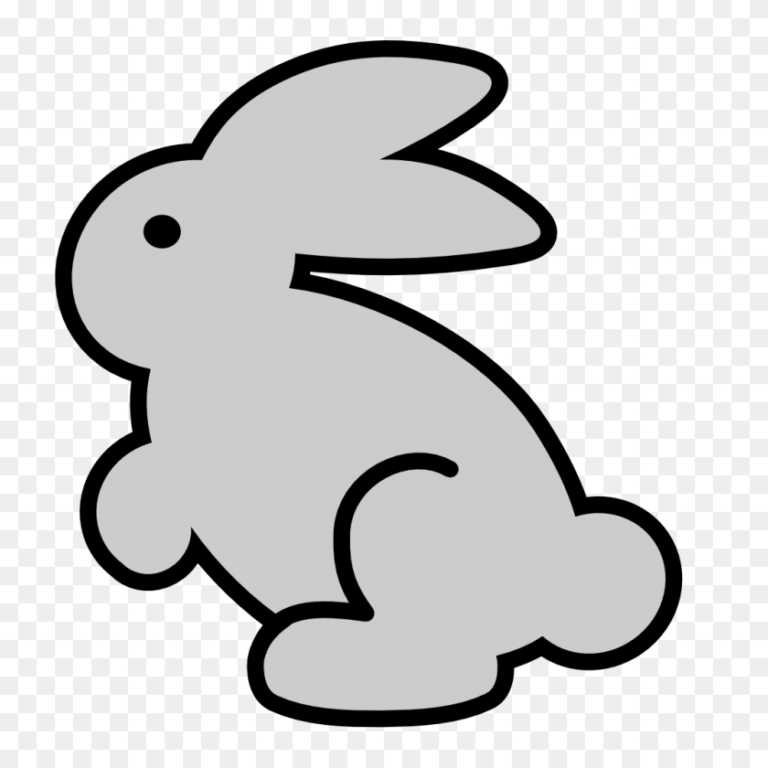 999x999 Bunny Black And White Rabbit Black And White Clipart - Easter Bunny Clipart