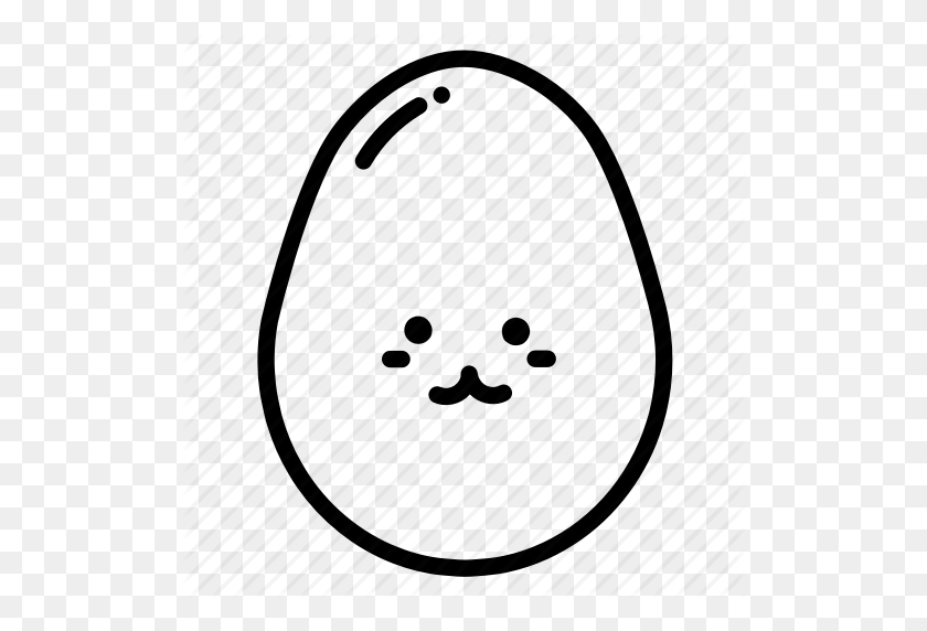 512x512 Conejito, Pascua, Huevo, Huevos, Emoji, Jardín, Icono De Conejo - Huevo De Pascua Clipart Blanco Y Negro