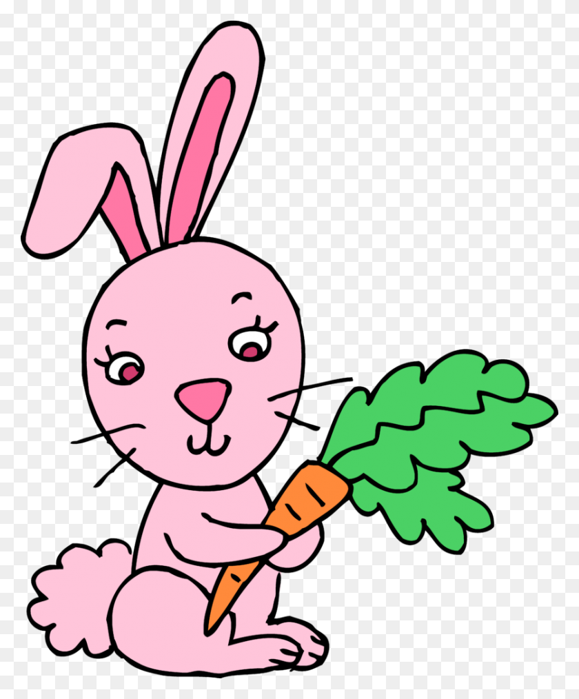 837x1024 Bunny Easter Pink Clip Art Rabbit - Hare Clipart