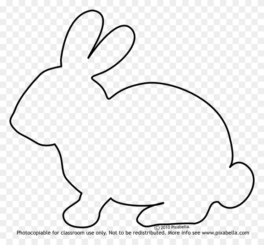 819x757 Bunny Outline - Knuffle Bunny Clipart