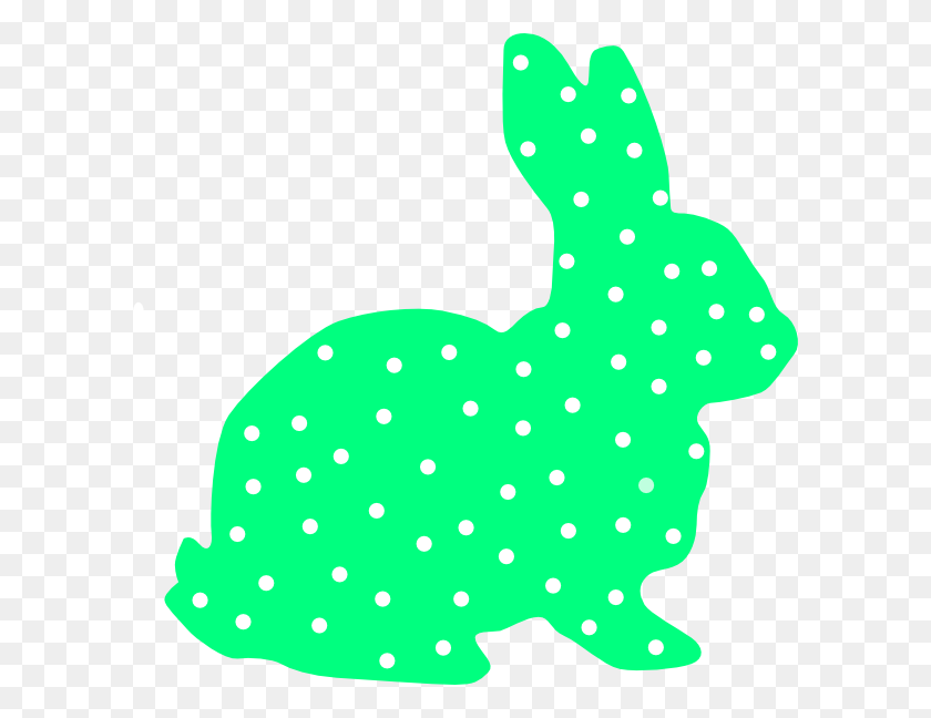 600x588 Bunny Polka Dot Silhouette Clip Art - Rabbit Silhouette Clip Art
