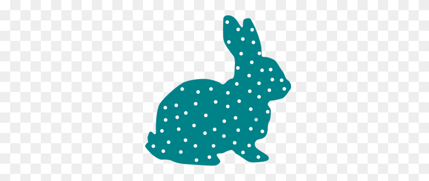 300x294 Bunny Polka Dot Silhouette Clip Art Quilting - Rabbit Clipart PNG