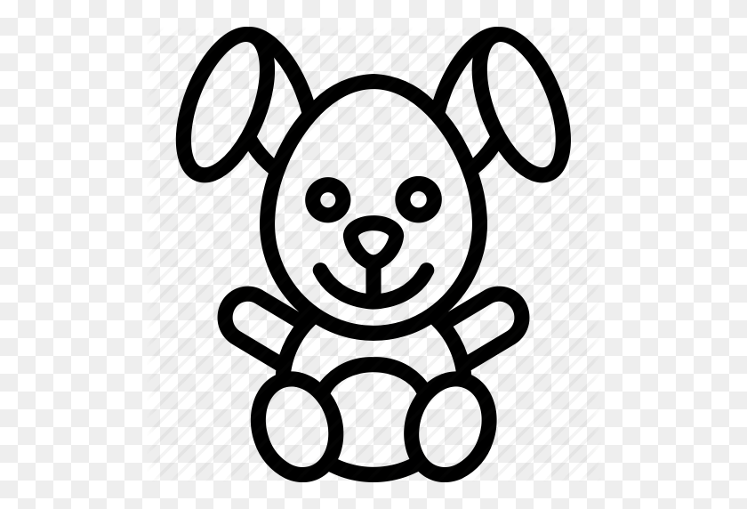 512x512 Bunny, Rabbit, Stuffed, Teddy, Toy, Toys Icon - Bunny Outline Clipart