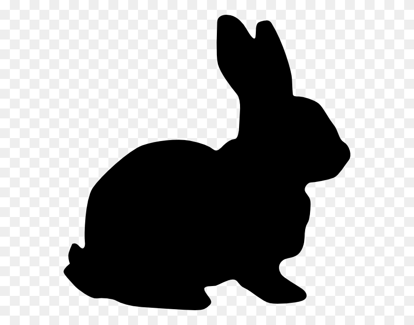 582x599 Bunny Silohette Image Rabbit Silhouette Clip Art - X Clipart Black And White