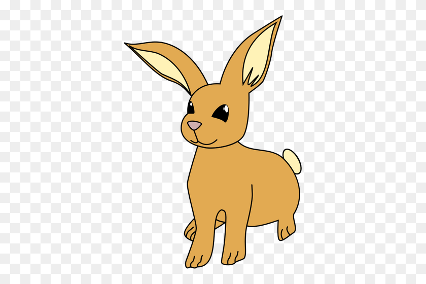 351x500 Bunny With Long Ears Vector Illustration - Rabbit Ears Clipart