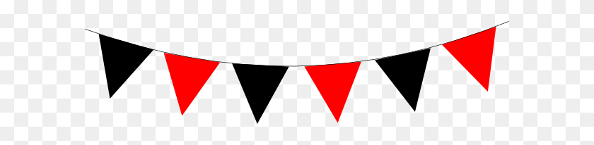 600x146 Bunting Banner Red Black Clip Art - Bunting Banner Clipart