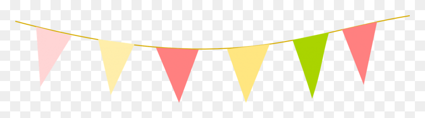 1600x356 Bunting Border For Word Document - Word Clip Art Borders