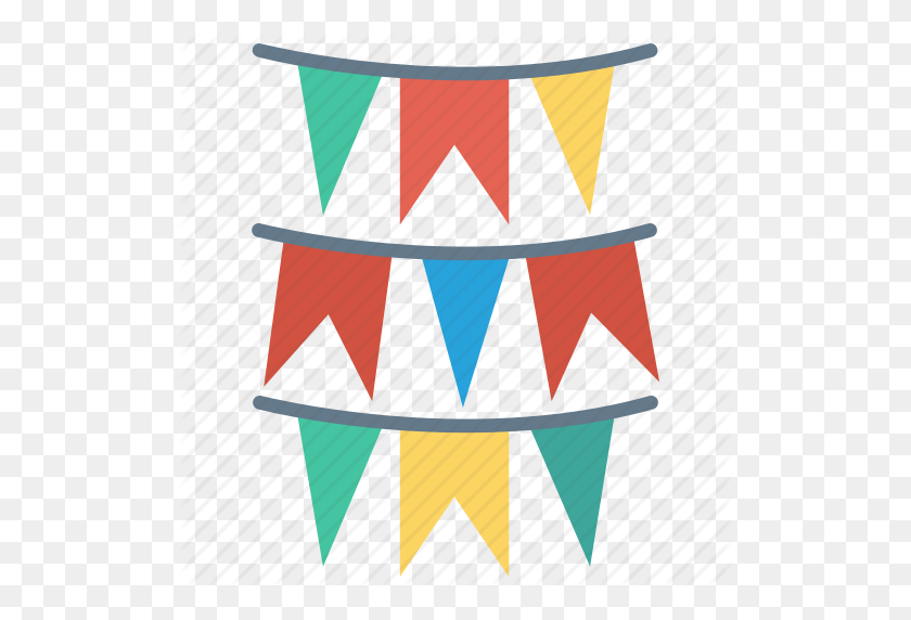 512x512 Bunting, Celebration, Decoration, Flags, Party Icon - Bunting PNG