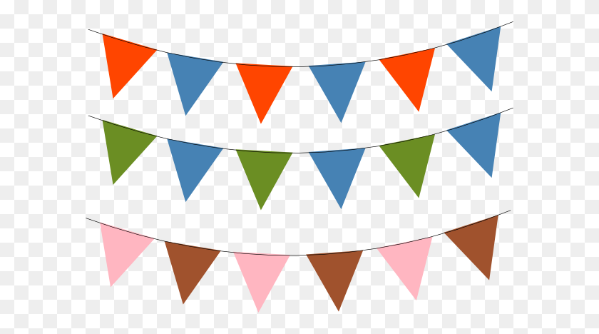 600x408 Bunting Clip Art - Triangle Banner Clipart