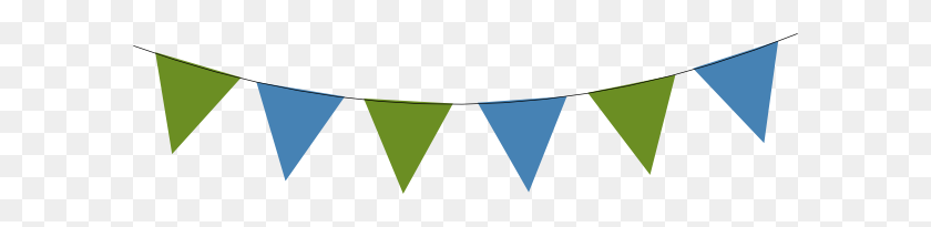 600x145 Bunting Clipart Green - Blue Banner Clipart