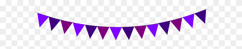 600x110 Bunting Purple Clipart - Bunting Clipart