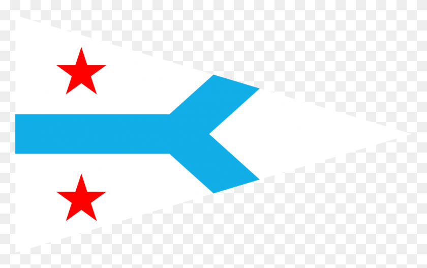 1024x614 Burgee Of Chicago Corinthian Yc - Chicago Flag PNG