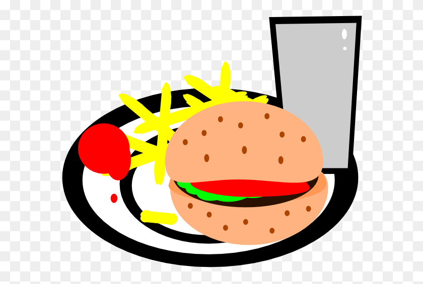 600x505 Burger And Fries Clip Art - Chicken Nugget Clipart