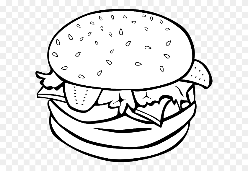600x519 Burger And Sandwich Clipart Nice Clip Art - Burger Bun Clipart