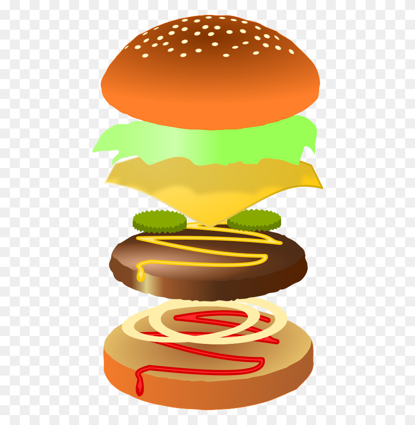 468x800 Burger Bun Clipart - Hamburger Bun Clipart