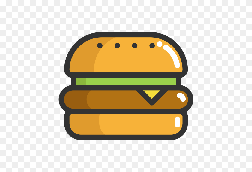 512x512 Hamburguesa, Hamburguesa Con Queso, Icono De Alimentos Con Formato Png Y Vector - Burger Clipart Png