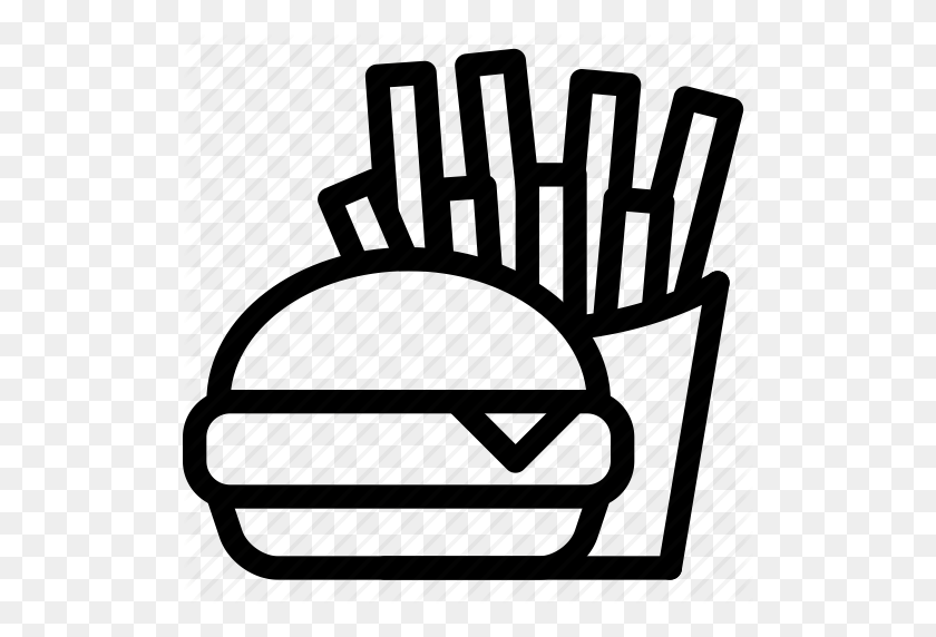 512x512 Burger, Chips, Fast, Food, Fries, Hamburger Icon - Burger And Fries Clipart