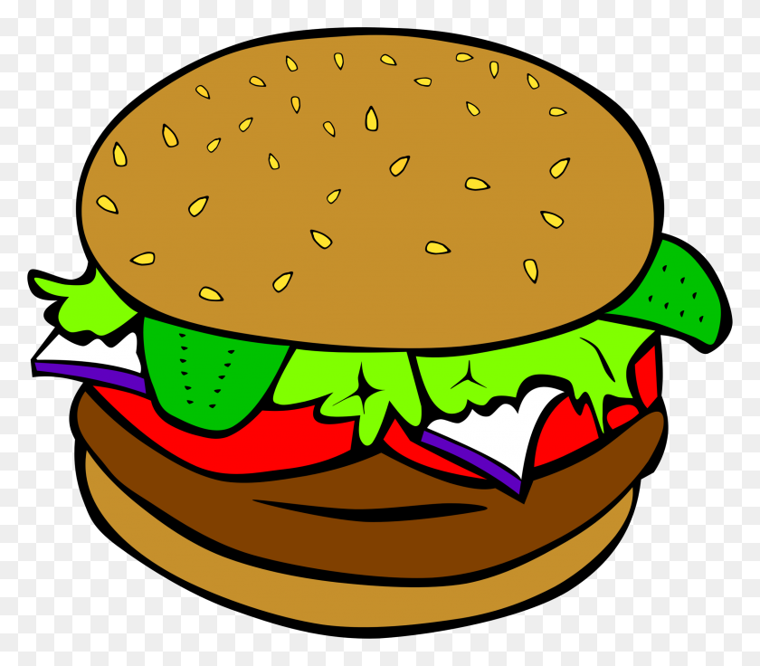 2389x2071 Burger Clipart Diner Food - Grocery Shopping Clipart