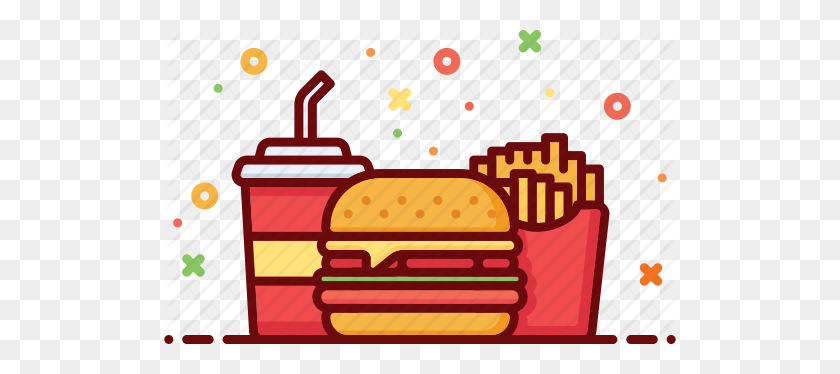 512x314 Burger, Drink, Fast Food, French Fries, Fries, Potato, Soda Icon - Burger PNG