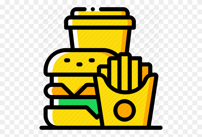 512x512 Burger, Drink, Fast, Food, Fries, Take Away, Takeaway Icon - Burger And Fries Clipart