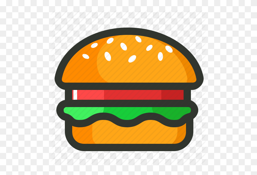 512x512 Hamburguesa, Energía, Alimentos, Comida Chatarra, Comida, Icono De Hamburguesa Vegetariana - Burger Clipart Png