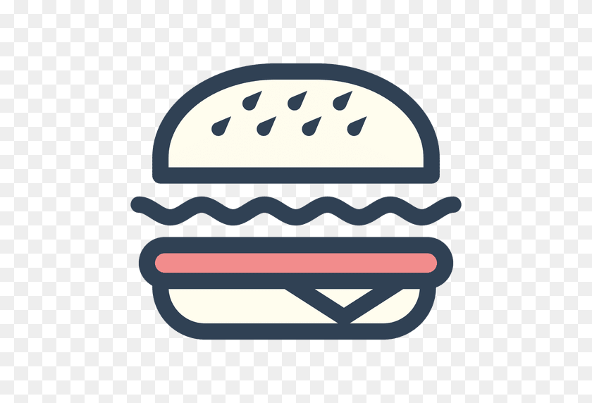 512x512 Burger Fast Food Stroke Icon - Food Icon PNG