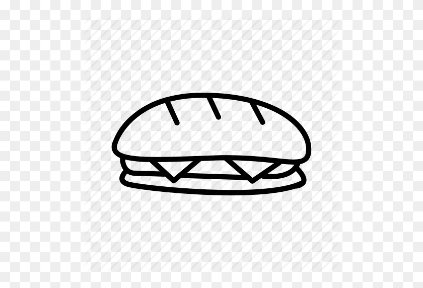 512x512 Burger, Food, Hamburger, Lunch, Sandwich, Sub, Subway Icon - Subway Sandwich PNG