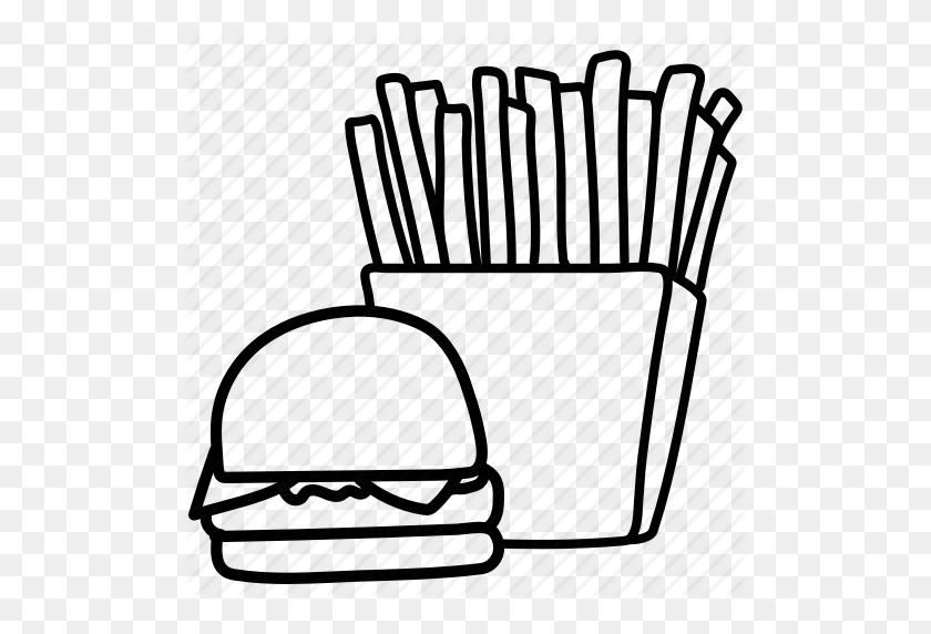 512x512 Burger, French, Fries, Hamburger, Snack Icon - Burger And Fries Clipart