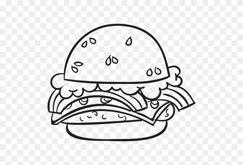 512x512 Burger Icon - Burger Clipart Black And White