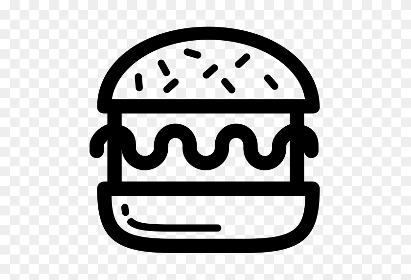 512x512 Иконка Бургер В Формате Png И В Векторном Формате Для Бесплатного Неограниченного Скачивания - Черно-Белый Клипарт Бургер
