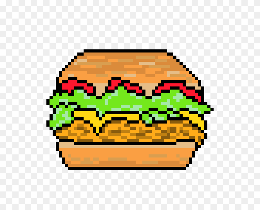 740x620 Burger Pixel Art Maker - Burger Clipart PNG