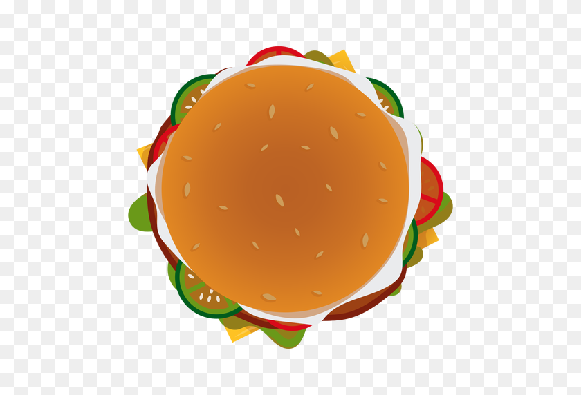 512x512 Burger Top View Icon - Top View PNG
