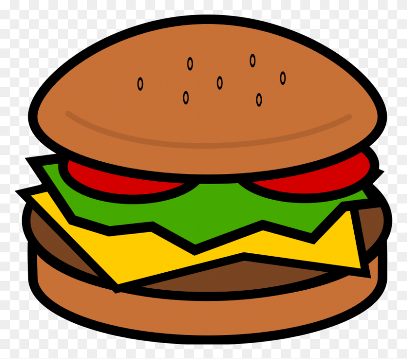 800x699 Burgers Clipart Free Download Clip Art On Png - Burger Clipart Black And White