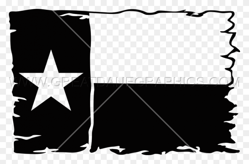 825x523 Готовые Изображения Для Печати На Футболках С Флагом Техаса Из Мешковины - Техасский Клипарт, Черно-Белый