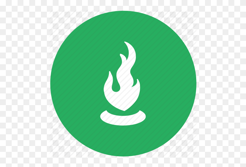 512x512 Burn, Candle, Candlelight, Green, Light, Round Icon - Green Light PNG
