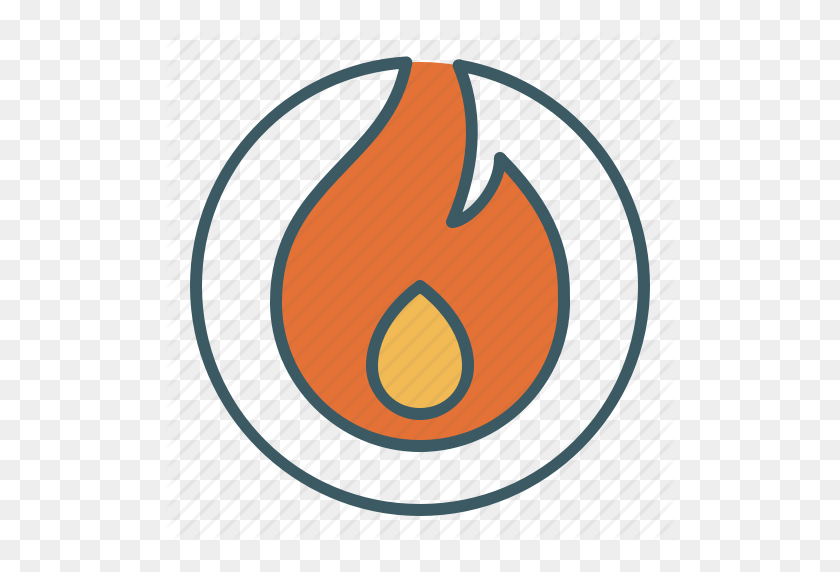 512x512 Burn, Energy, Fire, Flame, Flammable, Fuel, Heat Icon - Fire Circle PNG