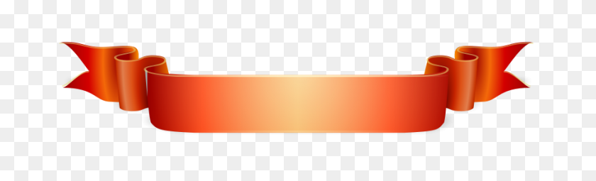 900x225 Burned Orange Ribbon Png Clip Arts For Web - Orange Ribbon PNG