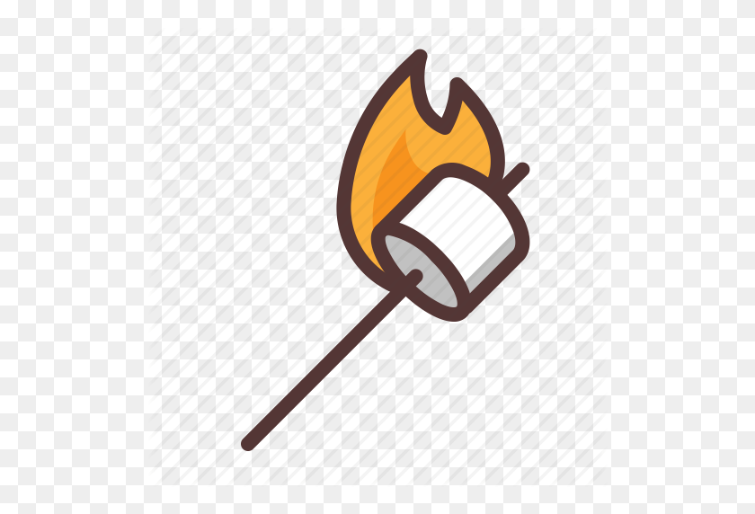 512x512 Burning, Camping, Marshmallow, Outdoors, Smores Icon - Smores PNG