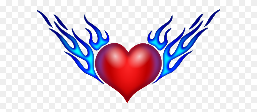600x309 Burning Heart Clip Art Free Vector - Passion Clipart