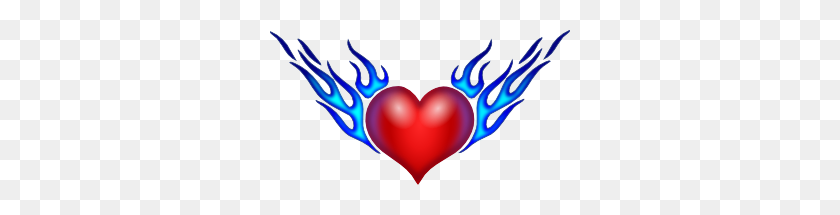 300x155 Burning Heart Png, Clip Art For Web - Small Heart PNG