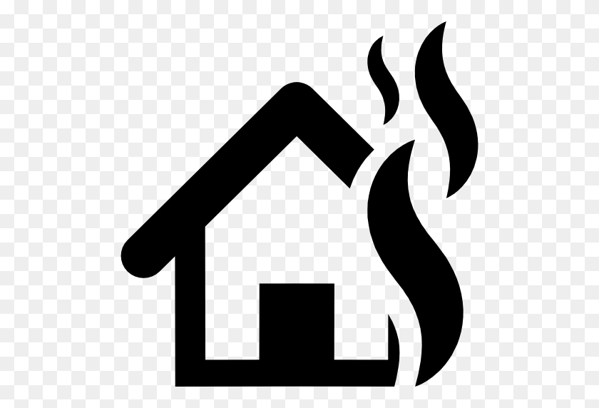 512x512 Burning, House, Building, Fire, Business, Symbol, Home, Insurance - Burning House Clipart
