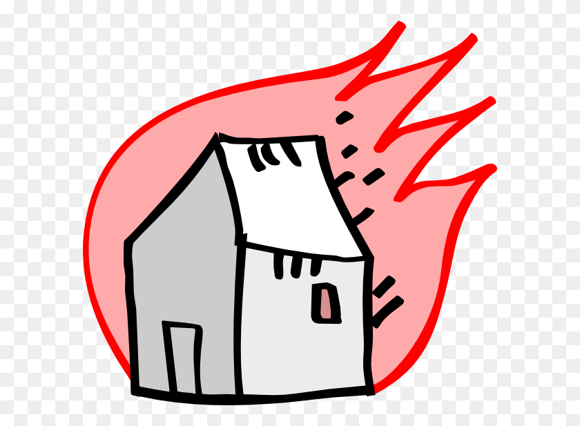600x557 Burning House Clip Art - Burn Clipart