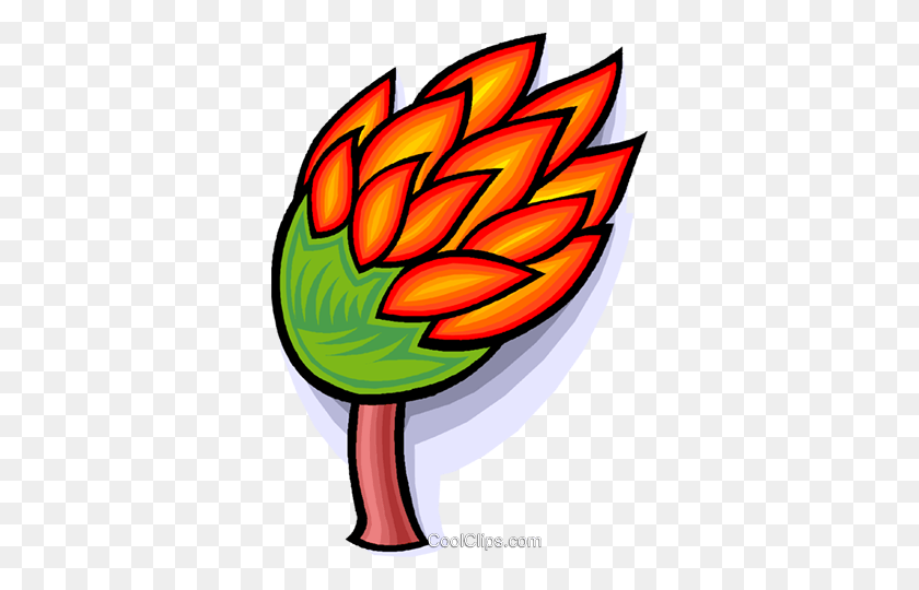 344x480 Burning Tree, Destruction Of The Forests Royalty Free Vector Clip - Destruction Clipart