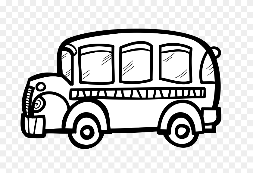 767x515 Автобус Черно-Белый Школьный Автобус Картинки Черно-Белые Бесплатно - Колеса Клипарт Черный И Белый